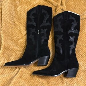 Dolce Vita Samsin Black Western-Style suede Women's Boots size 12